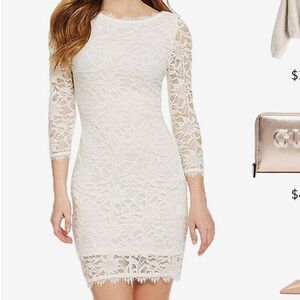 WOOSEA Elegant 3/4 Sleeve, Short Floral Lace Dress, NWOT